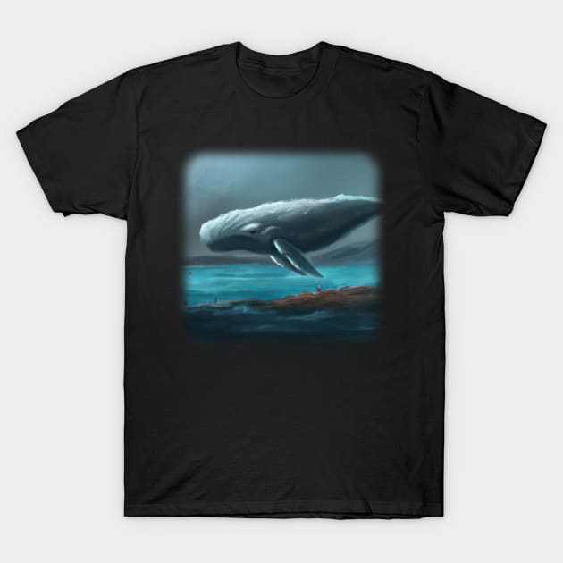 Whale floating in the sky T-Shirt by Perryfranken